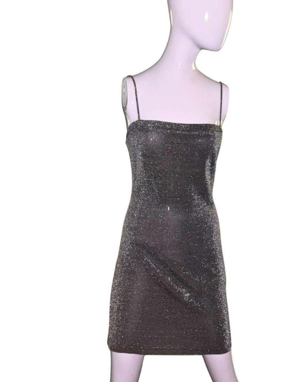Vintage All That Jazz Silver Sparkly Mini Dress